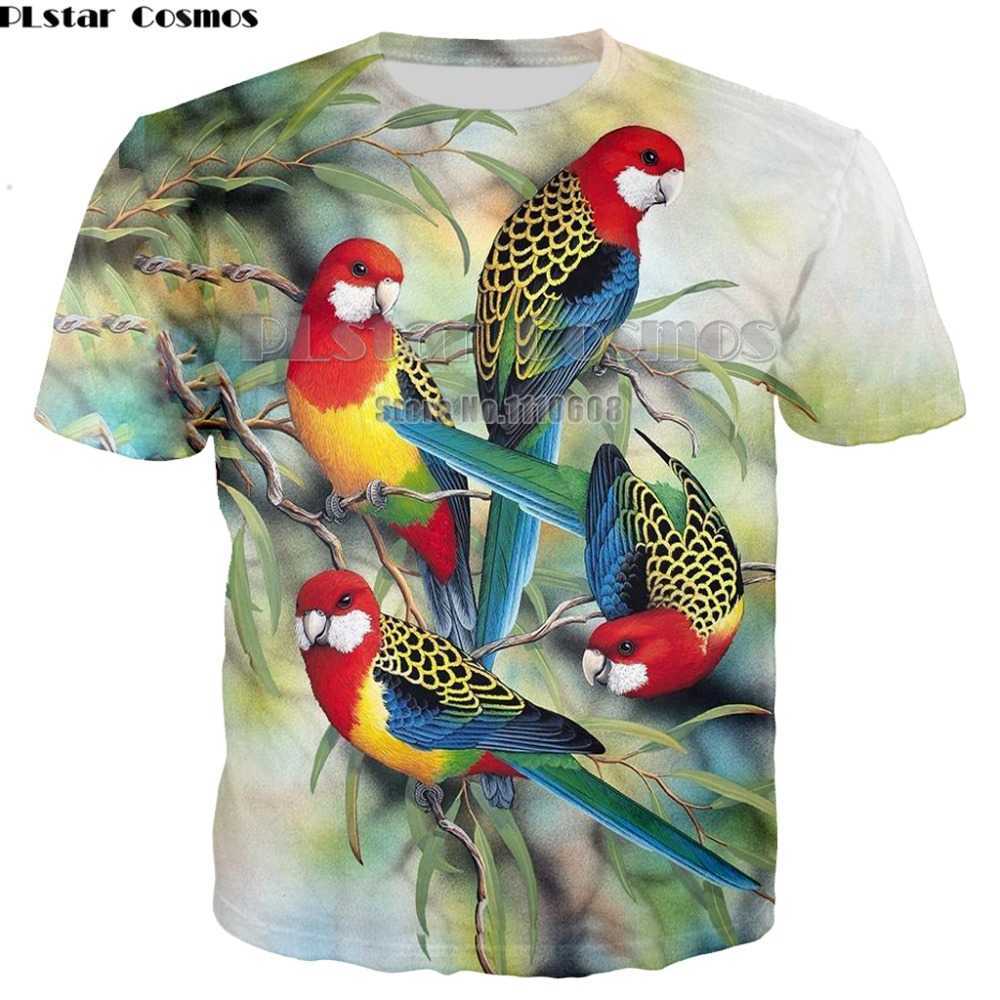 Parrot T Shirt Men Flower Tshirt Hip Hop Tee brid 3d Print T-shirt women Clothing Casual Tops sweatshirt shirt 7XL 210629