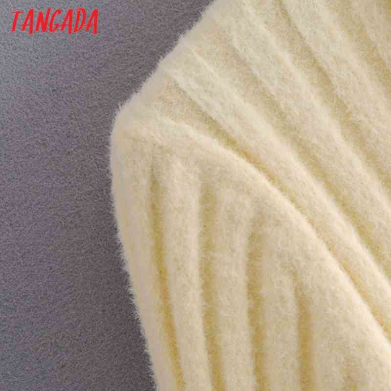 Women Fashion Elegant Knitted Sweater Jumper Turn Down Collar Female Pullovers Chic Tops 3H176 210416