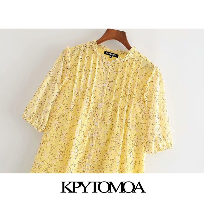 Women Chic Fahsion Printed Ruffled Mini Dress O Neck Short Sleeve With Lining Female Dresses Vestidos 210420