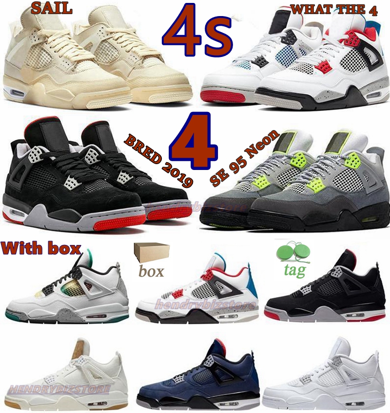 New Arrival 4S Sail Bred 2022 Mens Basketball Shoes What The 4 Se 95 Neon Cement grey summit fire red white Trainers Womens Sneakers Sports series With Box Size 36-47, Customize
New Arrival 4S Sail Bred 2022 Mens Basketball Shoes What The 4 Se 95 Neon Cement grey summit fire red white Trainers Womens Sneakers Sports series With Box Size 36-47, Customize