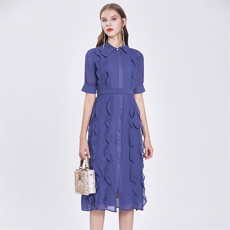 Women Summer Elegant Chiffon Dress High Quality Office Chic Party Femme Ruffle Designer Runway Vestidos 210520, Photo color
Women Summer Elegant Chiffon Dress High Quality Office Chic Party Femme Ruffle Designer Runway Vestidos 210520, Photo color