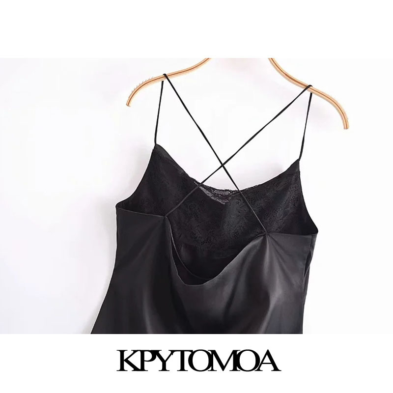 Women Sexy Fashion Lace Patchwork Soft Touch Mini Dress Back Cross Thin Straps Female Dresses Vestidos 210420