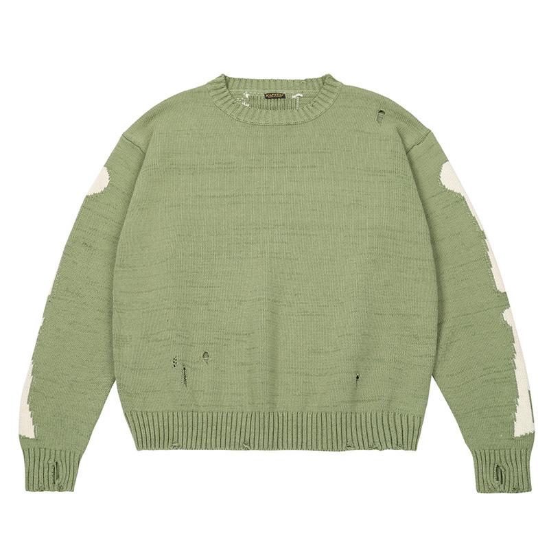 Green Kapital Loose Skull Print Men And Women Quality High Street Hole Retro Knitted Sweater Men' Sweaters
Green Kapital Loose Skull Print Men And Women Quality High Street Hole Retro Knitted Sweater Men' Sweaters