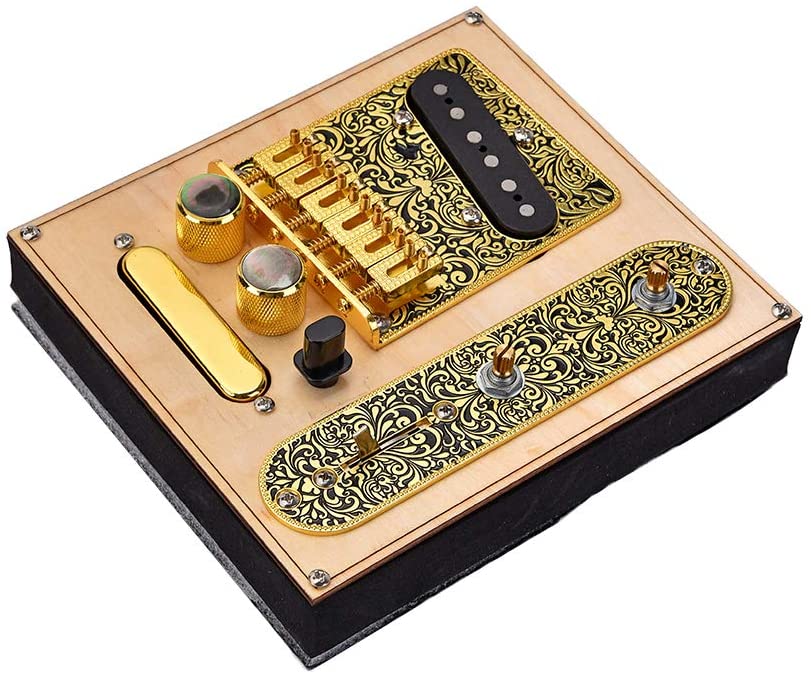 6 Strings Saddle Bridge Plate, 3 Way Switch Control Plate, Neck Pickup Set for Fender Telecaster Electric Guitars Replacement Parts - Gold
6 Strings Saddle Bridge Plate, 3 Way Switch Control Plate, Neck Pickup Set for Fender Telecaster Electric Guitars Replacement Parts - Gold