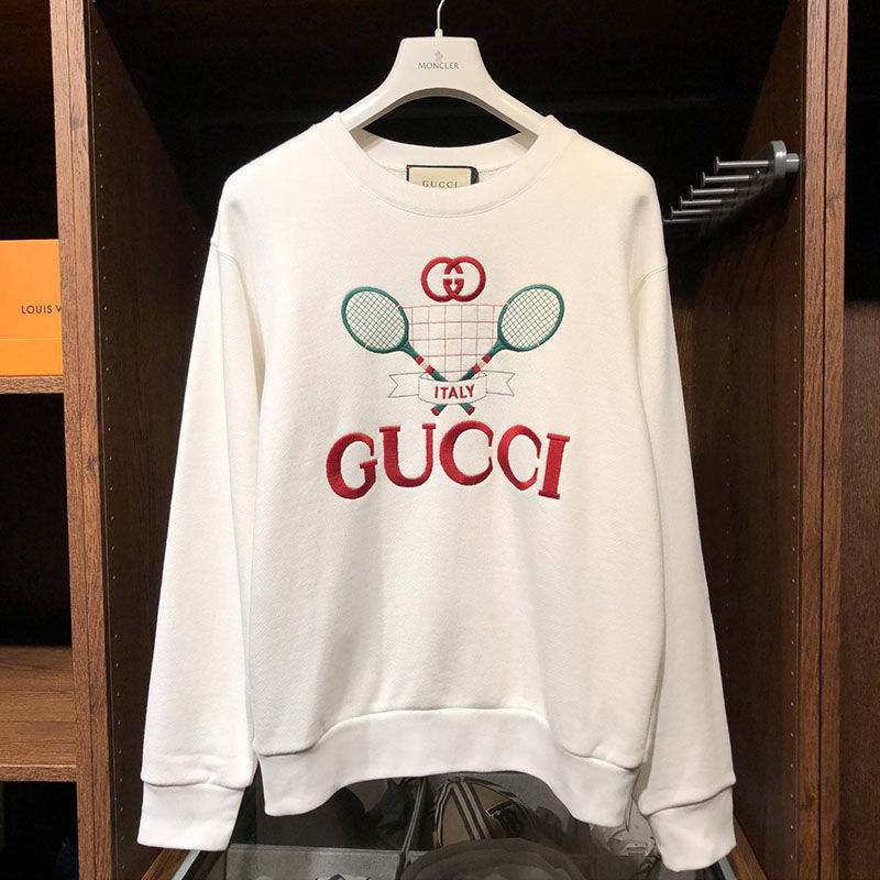 Plush autumn and winter new G family tennis racket letter printing round neck sweater women's fashion brand cotton loose couple coat, Black
Plush autumn and winter new G family tennis racket letter printing round neck sweater women's fashion brand cotton loose couple coat, Black