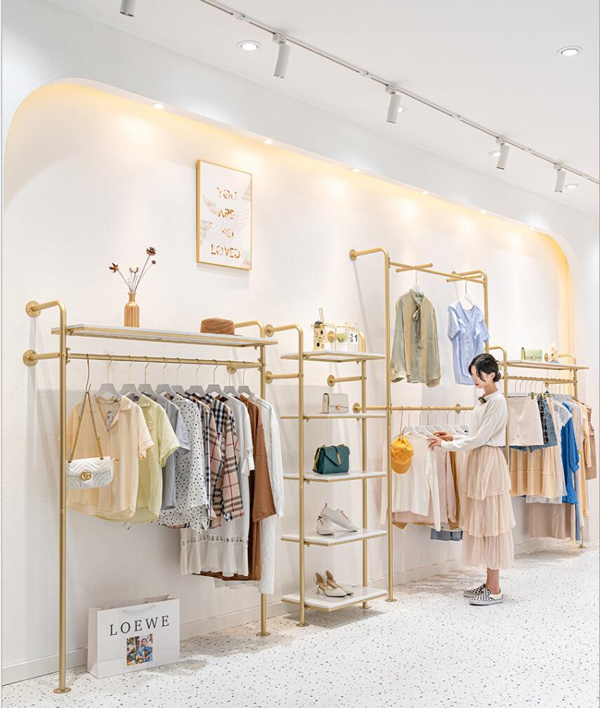 Wall clothing store display rack Commercial Furniture wallhanging women's cloth racks children's clothes shop hanger