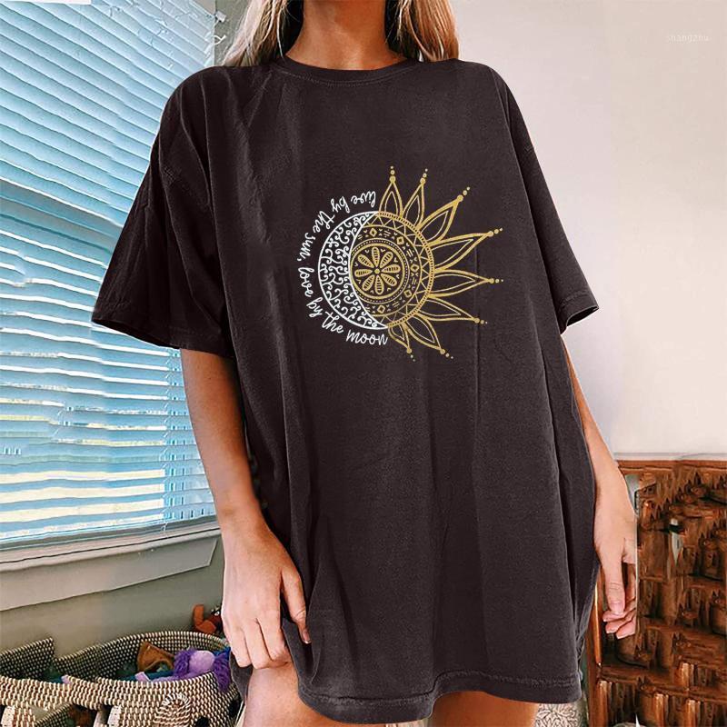 Women' T-Shirt Women Summer Short Sleeve Plus Size -3xl Creativity Print Funny Casual O Neck Sun And Moon Female Tees Tops #T3G, Black
Women' T-Shirt Women Summer Short Sleeve Plus Size -3xl Creativity Print Funny Casual O Neck Sun And Moon Female Tees Tops #T3G, Black