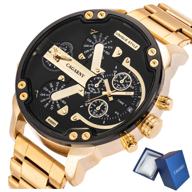 Wristwatches Drop Luxury Gold Reloj Hombre Casual Cagarny Quartz Watch Men Stainless Steel Mens Watches Military Relogio, Gold black
Wristwatches Drop Luxury Gold Reloj Hombre Casual Cagarny Quartz Watch Men Stainless Steel Mens Watches Military Relogio, Gold black