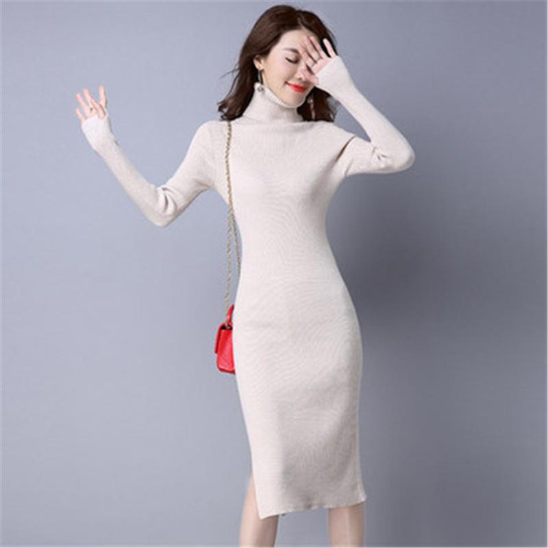 Casual Dresses Korean Warm Autumn Winter Meduim Long Women Sweater Dress Split Side Turtleneck Female Elasticity Slim Bodycon Knit, Black;gray
Casual Dresses Korean Warm Autumn Winter Meduim Long Women Sweater Dress Split Side Turtleneck Female Elasticity Slim Bodycon Knit, Black;gray