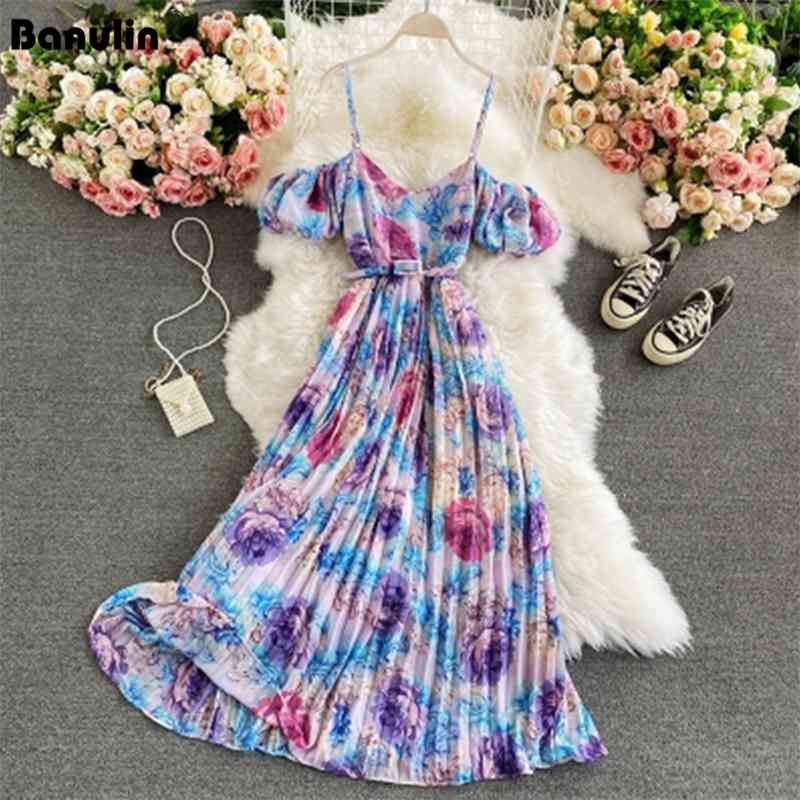 Banulin Summer Runway Floral Print Spaghetti Strap Dress Sexy Cool Off Shoulder Flower Overall Women Beach Boho Long 210603, Blue
Banulin Summer Runway Floral Print Spaghetti Strap Dress Sexy Cool Off Shoulder Flower Overall Women Beach Boho Long 210603, Blue