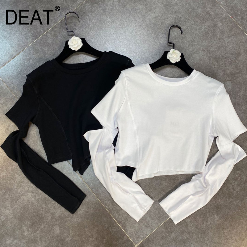 Women T-shirt Solid Color Round Neck Short Sleeve Fashion Spring Summer Ladies Irregular HR387 210525, Black
Women T-shirt Solid Color Round Neck Short Sleeve Fashion Spring Summer Ladies Irregular HR387 210525, Black