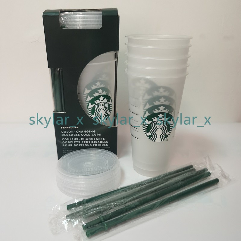 5pcs Starbucks 24OZ/710ml Plastic Tumbler Reusable Clear Drinking Flat Bottom Cup Pillar Shape Lid Straw Mug Bardian, White
5pcs Starbucks 24OZ/710ml Plastic Tumbler Reusable Clear Drinking Flat Bottom Cup Pillar Shape Lid Straw Mug Bardian, White