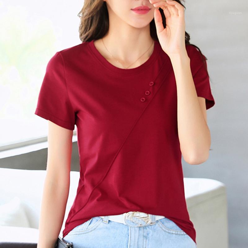 Women's T-Shirt LJSXLS 2021 Summer Women Solid Korean Version Casual Buttons Short Sleeve Tshirt Female Red Wine Show Thin Loose Tops, Pink
Women's T-Shirt LJSXLS 2021 Summer Women Solid Korean Version Casual Buttons Short Sleeve Tshirt Female Red Wine Show Thin Loose Tops, Pink
