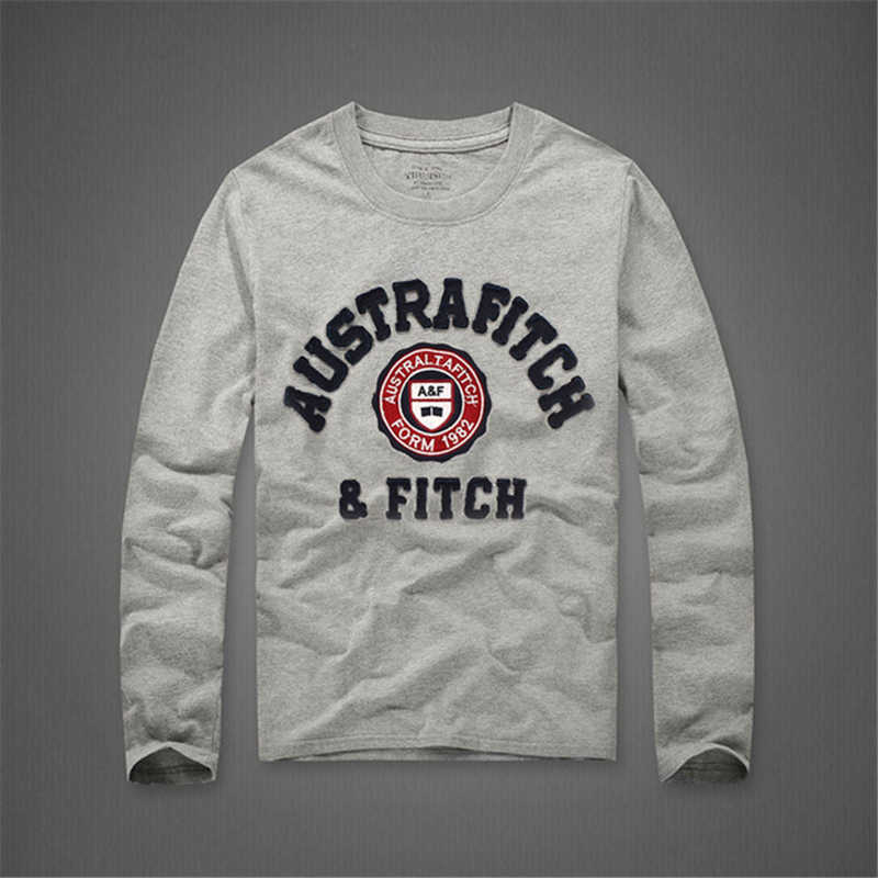 T shirt men 100% cotton embroidery long sleeve Tshirts O-Neck tops high quality 210707