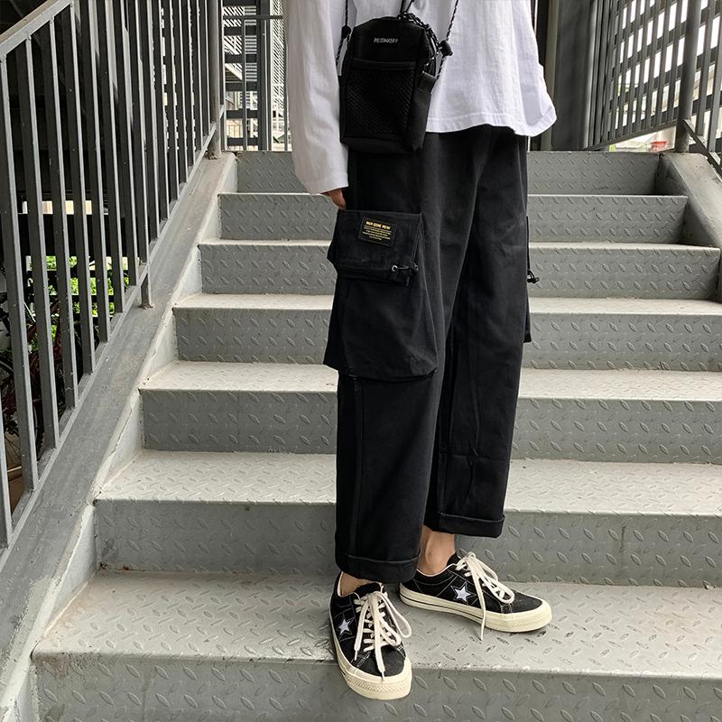 Men Hip Hop Harem Slim Workout Work Pencil Pants Male Casual Loose Cargo Jogging Sweatpants Black Grey Trousers Fashion Men's