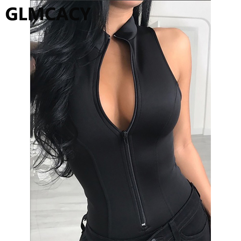 Women Zipper Front Solid Sleeveless Rompers Bodysuit Plunge Sleeveless Sexy Solid Playsuit, Black
Women Zipper Front Solid Sleeveless Rompers Bodysuit Plunge Sleeveless Sexy Solid Playsuit, Black