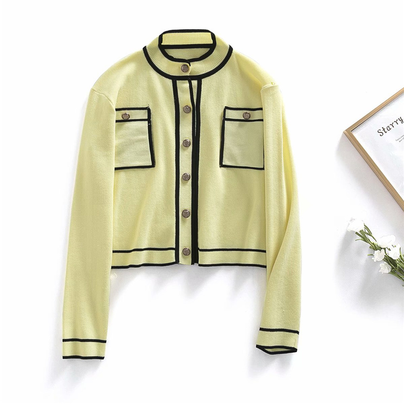 Sweety Woman Patchwork Knitted Cardigan Spring Casual Button Outwear Female Soft Candy Knitwear 210515