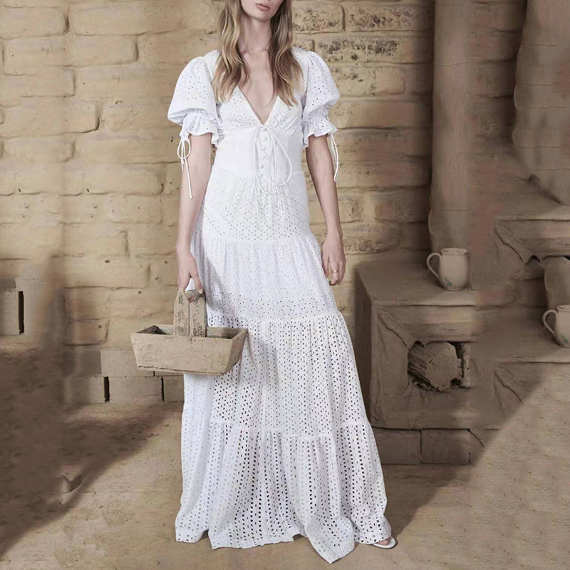 1129 2021 Runway Dress Brand Same Style Dress Short Sleeve V Neck Empire Fashion Womens Dress White Black Mid Calf AICAI
1129 2021 Runway Dress Brand Same Style Dress Short Sleeve V Neck Empire Fashion Womens Dress White Black Mid Calf AICAI