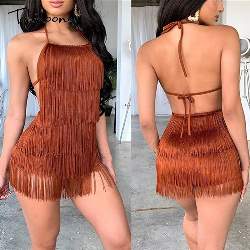 Tobinoone Tassel Summer Dresses Female Halter Backless Casual Club Mini Dress Sexy Fringe Bandage Bodycon Party Dress Vestidos, Coffee
Tobinoone Tassel Summer Dresses Female Halter Backless Casual Club Mini Dress Sexy Fringe Bandage Bodycon Party Dress Vestidos, Coffee