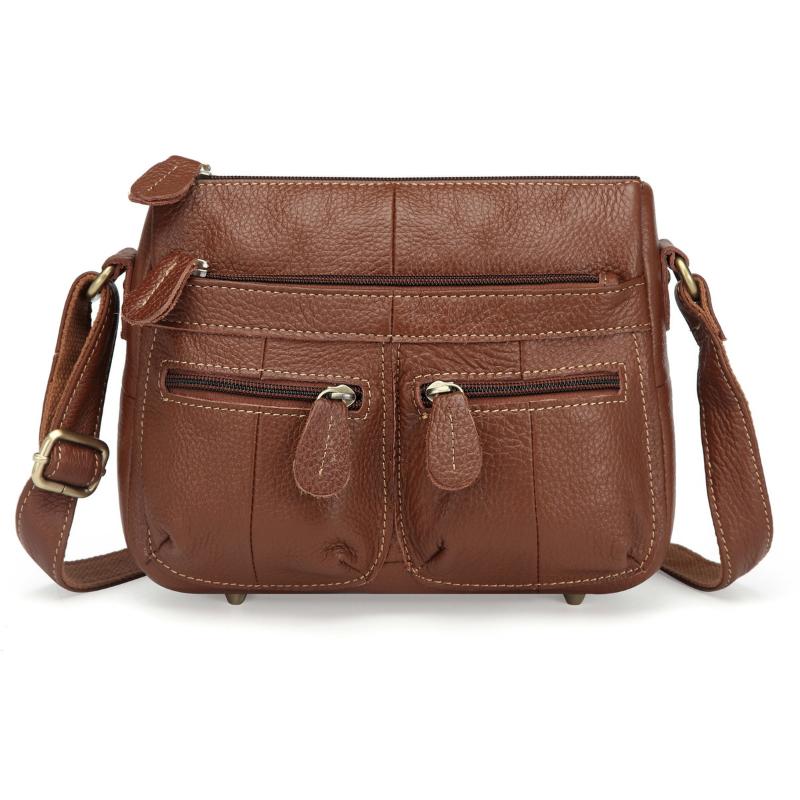 Cross Body 100% Top Cowhide Genuine Leather Women Messenger Bags Female Small Shoulder Vintage Crossbody Double Pocket MM2317, Coffee
Cross Body 100% Top Cowhide Genuine Leather Women Messenger Bags Female Small Shoulder Vintage Crossbody Double Pocket MM2317, Coffee