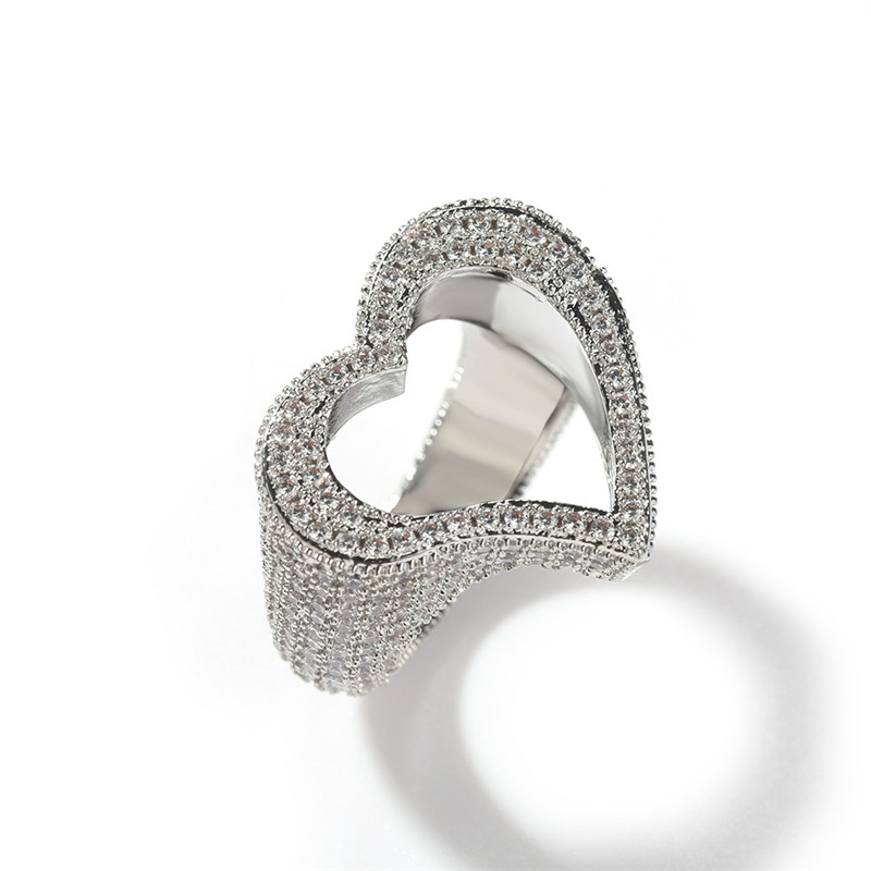 Iced Out Zircon With Side Stones Hollow Love Heart Shape Rings Personalized Ring Valentine's Day gift
Iced Out Zircon With Side Stones Hollow Love Heart Shape Rings Personalized Ring Valentine's Day gift