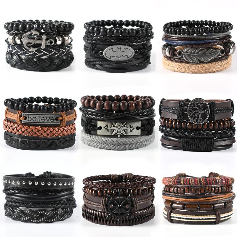 Charm Bracelets Rose Sisi European And American Punk Style Woven DIY Leather Bracelet For Men Multi-layer Suit Men's Rope Chain Bolt
Charm Bracelets Rose Sisi European And American Punk Style Woven DIY Leather Bracelet For Men Multi-layer Suit Men's Rope Chain Bolt