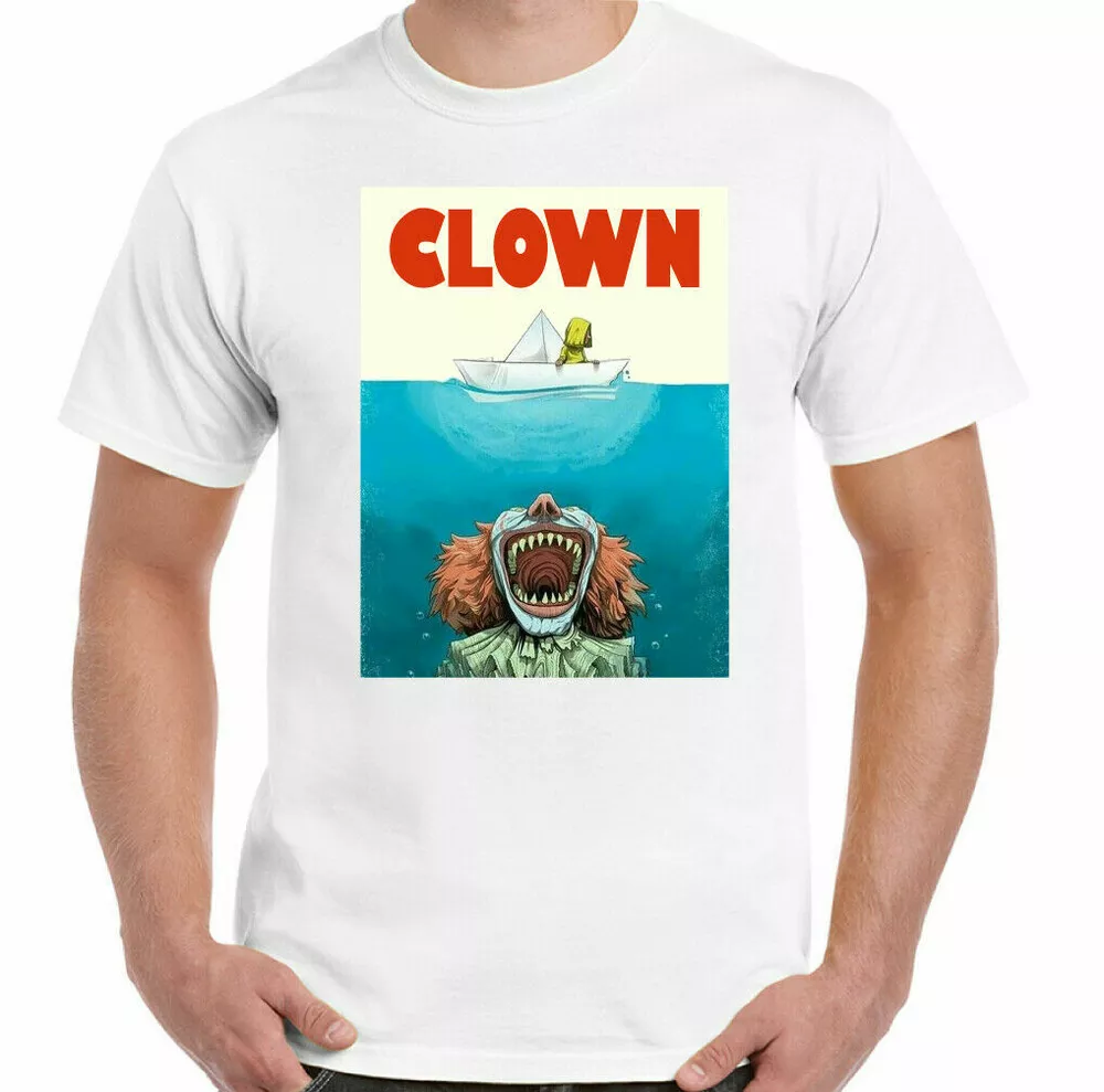 Throat T-Shirt, It Pennywise Clown Movie Film Mens Unisex T-Shirt Parody Shark