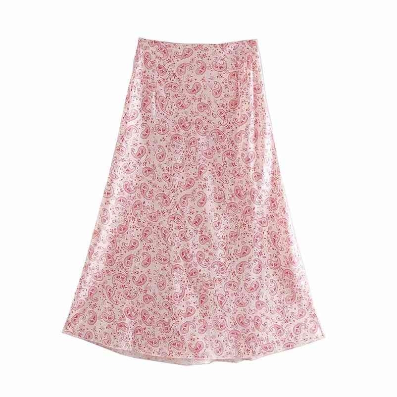 Women long skirts Cashew satin print A-line skirt high waist Slim female summer bottoms 210524, Pink
Women long skirts Cashew satin print A-line skirt high waist Slim female summer bottoms 210524, Pink