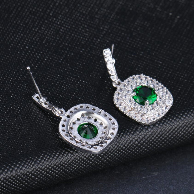 2021 Choucong Brand Dangle Earring Luxury Jewelry 18k White Gold Fill Round Cut Topaz Sapphirre High Quality Party Promise Women Wedding Drop Earrings