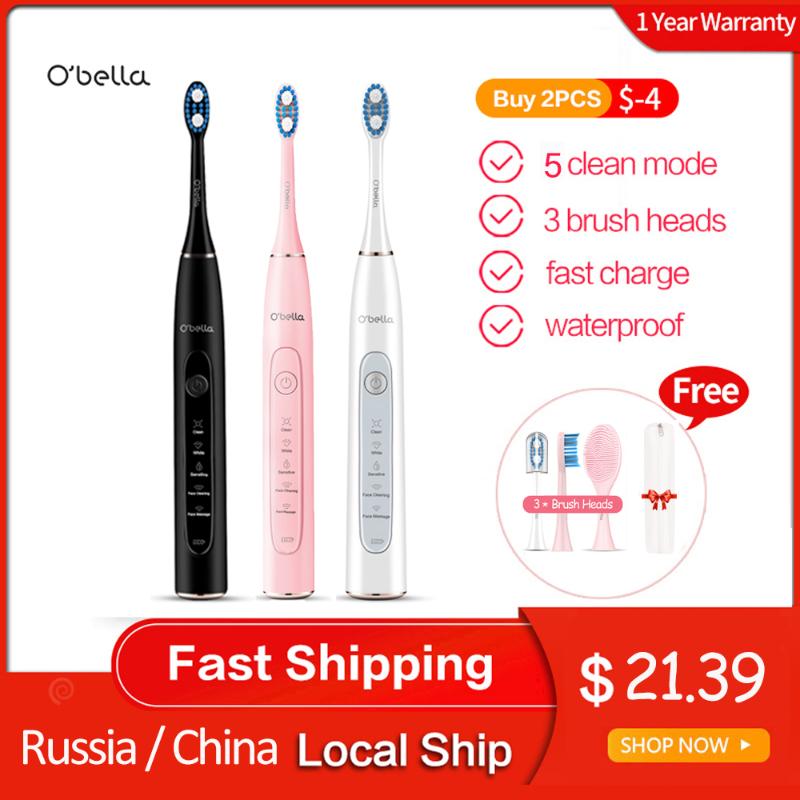 Smart Electric Toothbrush OBELLA T10 5 Modes USB Fast Charging Tooth Brush Adult Waterproof Face Cleaning Machine Gift 
Smart Electric Toothbrush OBELLA T10 5 Modes USB Fast Charging Tooth Brush Adult Waterproof Face Cleaning Machine Gift