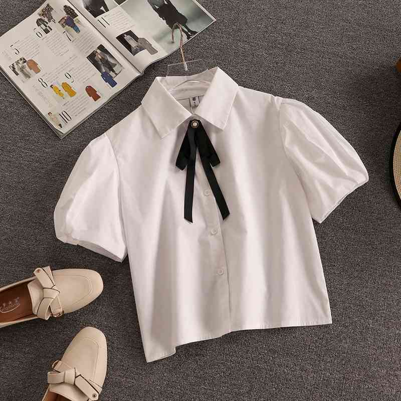 Summer Sexy Women Sets Puff Sleeve Bow Tie Tops+ High Waist Plaid Mini Skirt Girls Female Korean Style Two Piece Set 210506