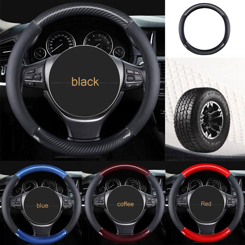 Steering Wheel Covers Car Carbon Fiber Leather 4 Colors Universal Auto Steering-Covers Cases Handlebar Cover Accessories
Steering Wheel Covers Car Carbon Fiber Leather 4 Colors Universal Auto Steering-Covers Cases Handlebar Cover Accessories