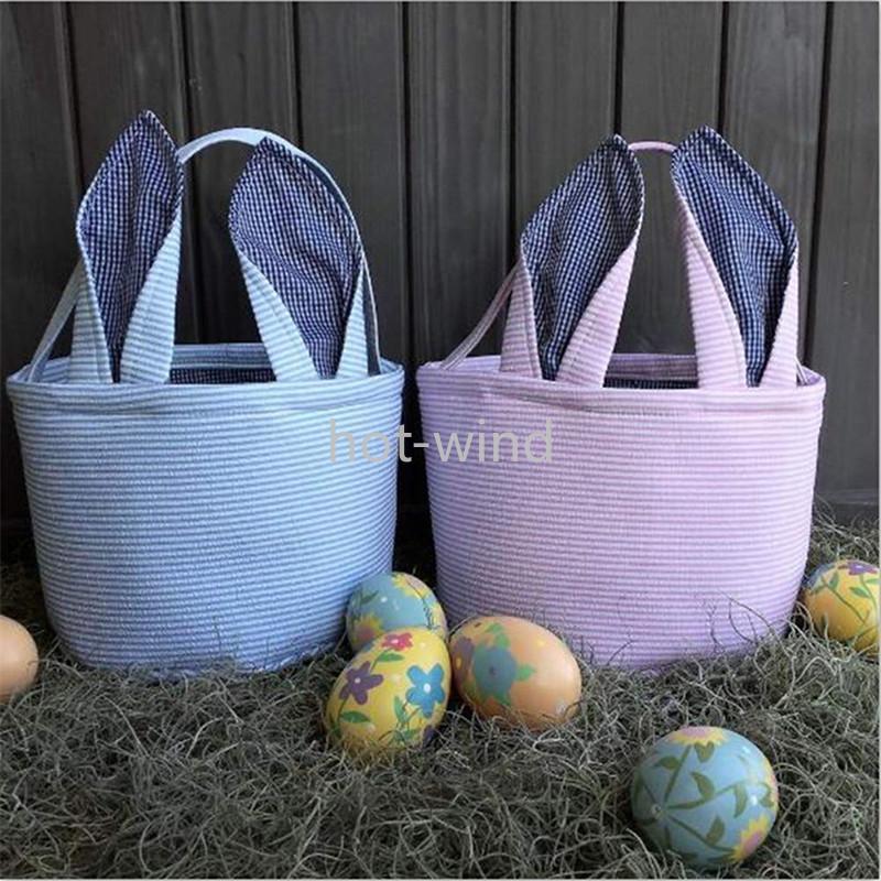 Easter Bag Favor Stripe Bunny Basket Cartoon Rabbit Long Ears Bucket Seersucker Easters Eggs Bags Kids Party Gift EE
Easter Bag Favor Stripe Bunny Basket Cartoon Rabbit Long Ears Bucket Seersucker Easters Eggs Bags Kids Party Gift EE
