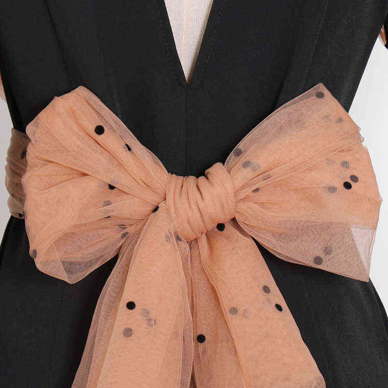 TWOTWINSTYLE Casual Hollow Out Blazer For Women Notched Long Sleeve Patchwork Mesh Hit Color Blazers Female Fashion 211122