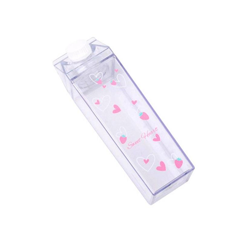Water Bottles 2021 Portable Milk Box Strawberry Cherry Safety And Non-toxic Drinking Bottle Outdoor Camping Sports