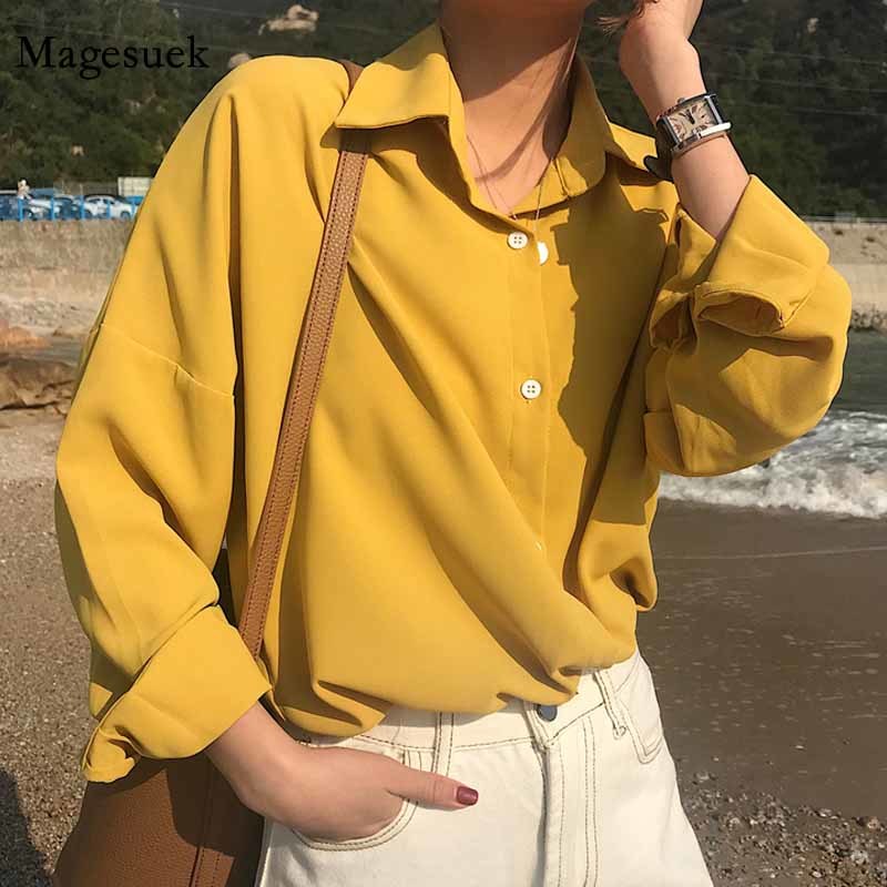 Summer Women's Blouse Solid Multi Colors Wild Pink Tops Lapel Single-breasted Elegant Casual Loose Feminine Blusa 9681 210518