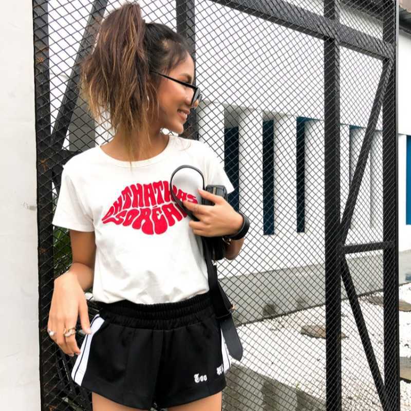 O-neck Print Short Sleeve Tee Shirt Women Summer Simple Casual Kawaii Tops White Ins Retro Preppy Style T Shirts 13A191 210525