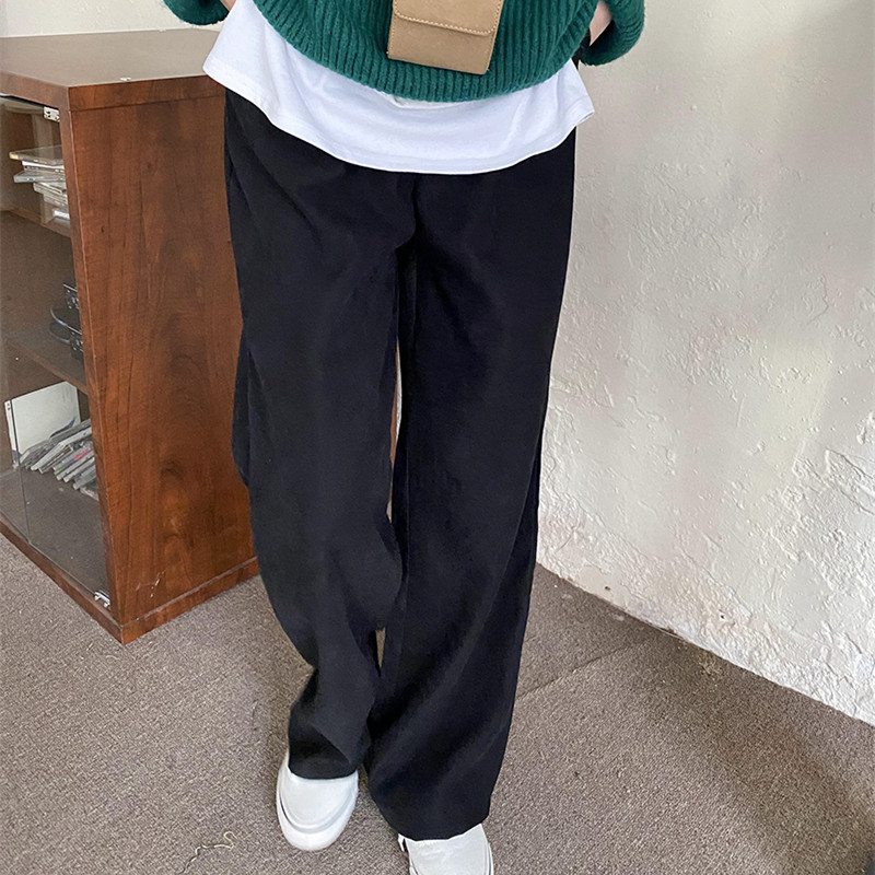 OL Elegant Minimalist High Waist Straight Wide Leg Pants Women Spring Autumn Casual Suit Trousers Female 210421