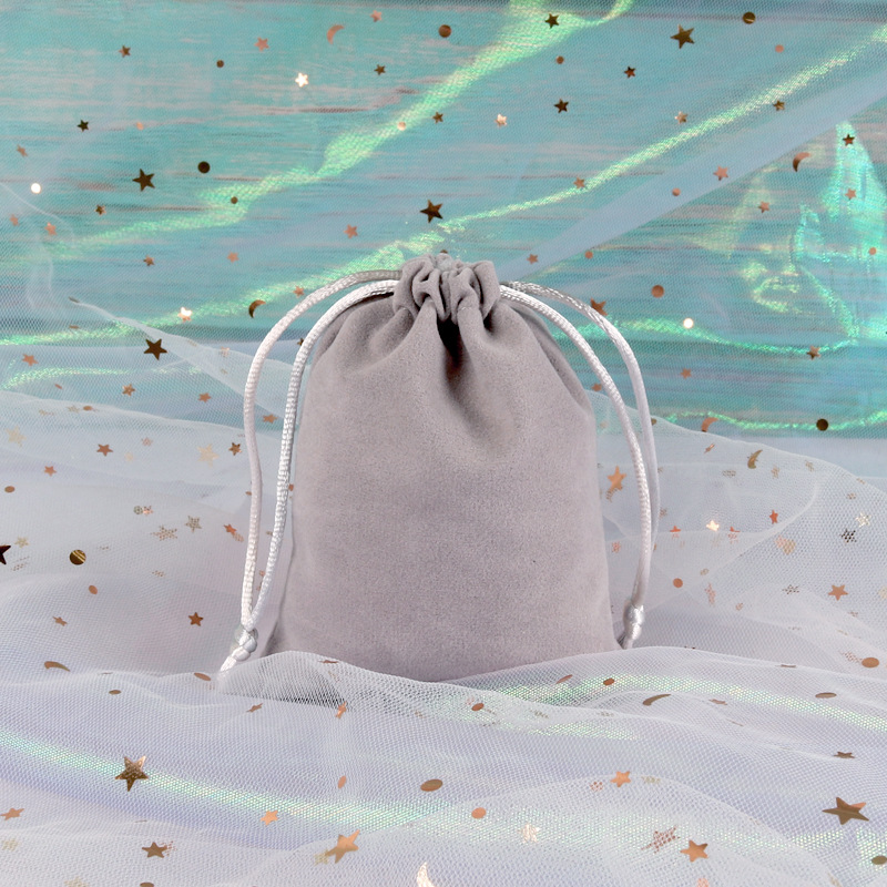 Flannel Jewelry Packaging Pouches Soft Knit Wedding Party Favor Gift BagS Velvet Drawstring Pouch for Necklace Bracelet Earring Makeup Cosmetic Packin