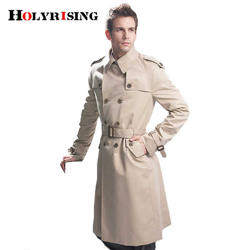 Trench Coat Men Classic Double Breasted Mens Long Clothing Jackets & s British Style Overcoat S-6XL size 210819
