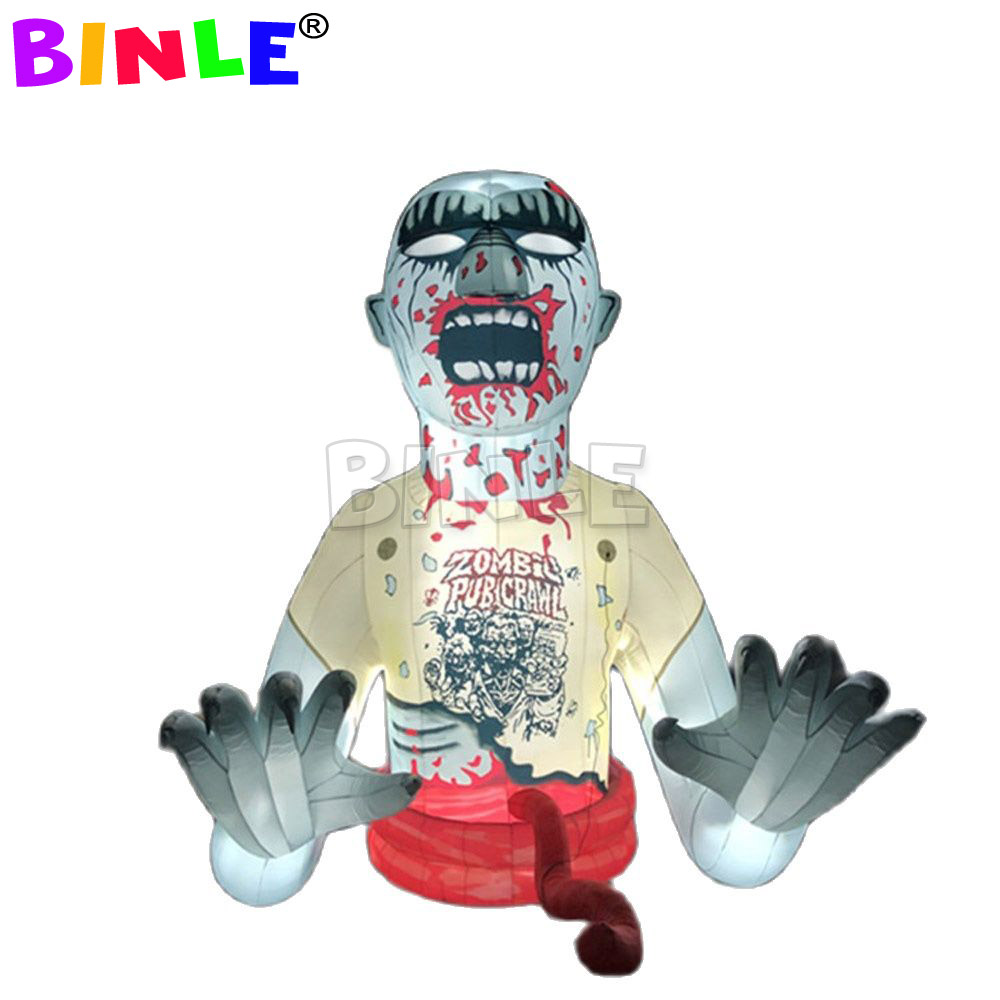 Bloody characters giant inflatable halloween zombie with LED lights franky Frankie monster figure for outdoor decoration advertising