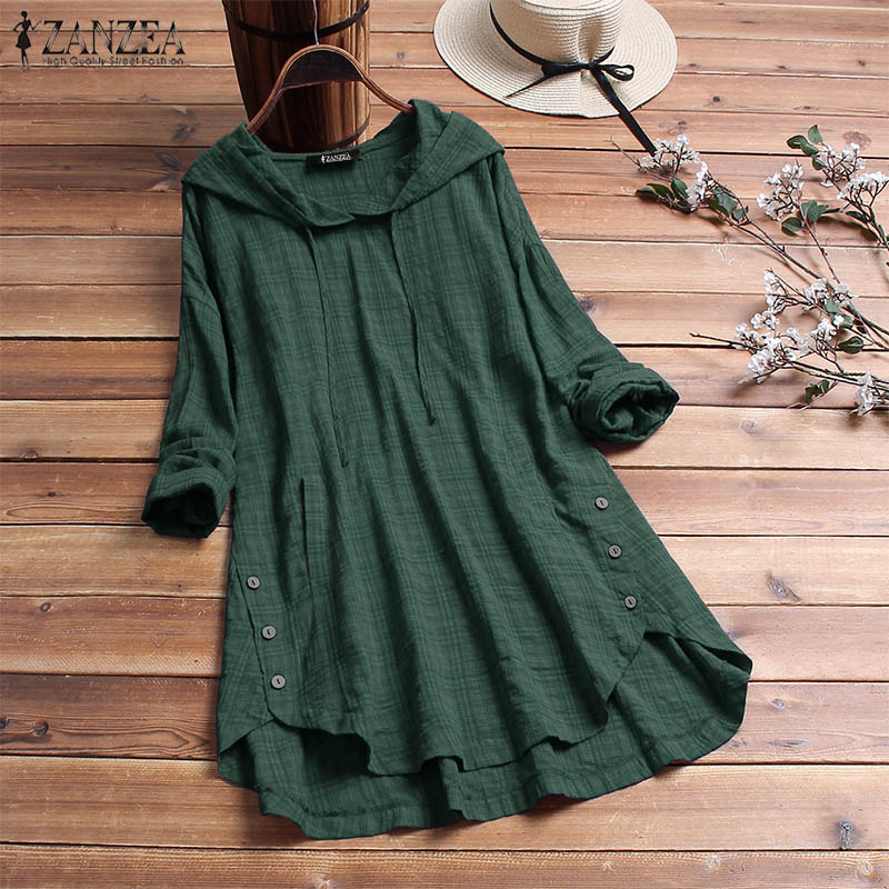 ZANZEA 2021 Autumn Plaid Checked Hoodies Blouse Women Long Sleeve Shirt Casual Linen Tunic Tops Hooded Blusas Chemise Femme 5XL, Green
ZANZEA 2021 Autumn Plaid Checked Hoodies Blouse Women Long Sleeve Shirt Casual Linen Tunic Tops Hooded Blusas Chemise Femme 5XL, Green