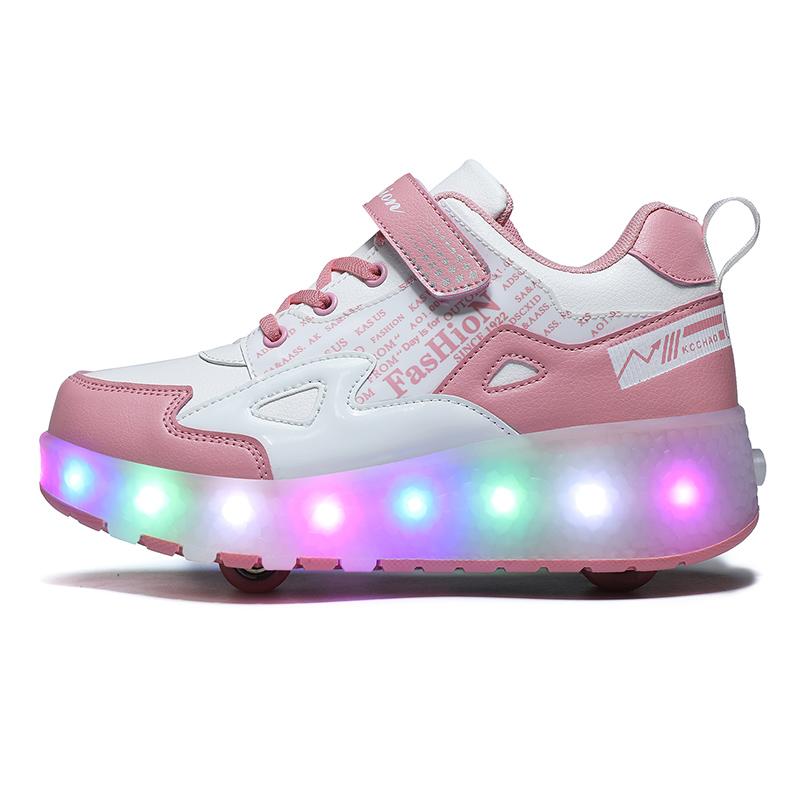 Charging Kids Boys Shoes With Two Wheels Children Glowing Sneakers Led Light Up For Boy Girl Shining Shoe Athletic & Outdoor, Black
Charging Kids Boys Shoes With Two Wheels Children Glowing Sneakers Led Light Up For Boy Girl Shining Shoe Athletic & Outdoor, Black
