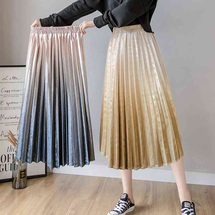 Casual Dresses Autumn Gradient Colored Velvet A-line Long Skirts Winter Pleuche Pleated 29GK, Yellow
Casual Dresses Autumn Gradient Colored Velvet A-line Long Skirts Winter Pleuche Pleated 29GK, Yellow