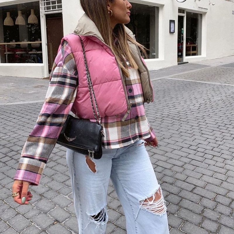 PUWD Casual Woman Pink Light Short Puffer Vest 2021 Spring Fashion Ladies Warm Double-Side Outwear Female Streetwear Down Tank, Brown
PUWD Casual Woman Pink Light Short Puffer Vest 2021 Spring Fashion Ladies Warm Double-Side Outwear Female Streetwear Down Tank, Brown