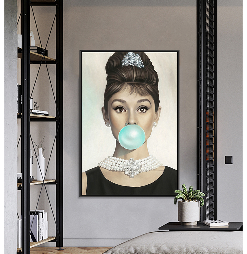 Graffiti Art Audrey Hepburn Canvas Painting Wall Pictures For Living Room Canvas Print Modern Decorative Canvas Art