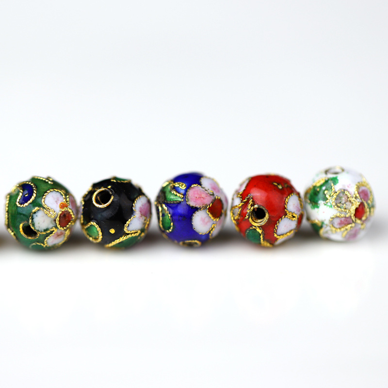 

10pcs Handcrafted Cloisonne Filigree Enamel Large 14mm Round Beads Handmade DIY Jewellery Making Supplies Earrings Necklace Bracelets Accessories