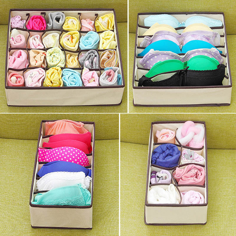 4pcs Storage Boxes Socks Storage Home Supplies Antibiosis Save Space Anti-pollution Family Organizador Underwear Bra Box