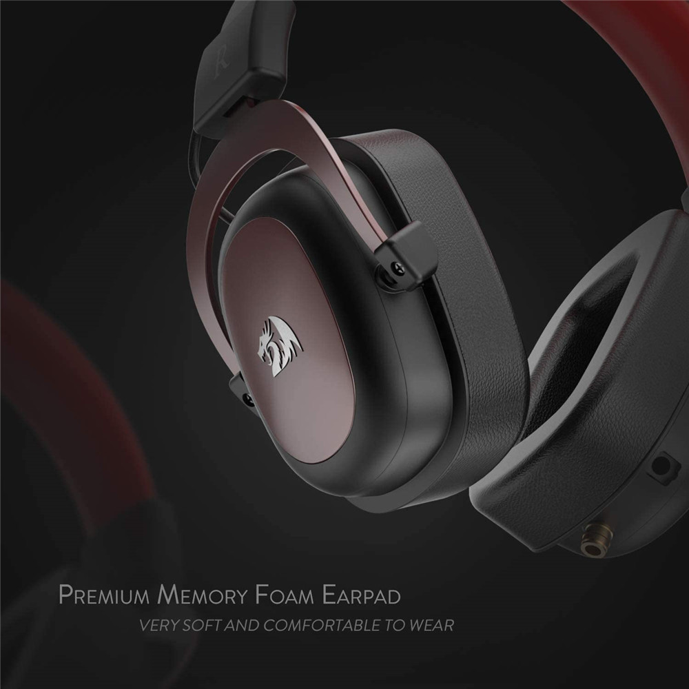 REDRAGON H510 Zeus Cable Game Headphones 7.1 surround sound memory foam ear cushion, detachable microphone headphones, for PC, PS4/3 and Xbo
