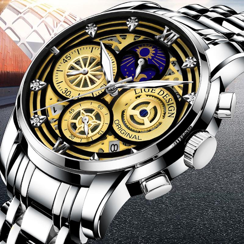 Wristwatches Watches Mens 2021 LIGE Sport Men Watch Fashion Waterproof Hollow Chronograph Quartz Wrist For Relojes Para Hombre, Silver white
Wristwatches Watches Mens 2021 LIGE Sport Men Watch Fashion Waterproof Hollow Chronograph Quartz Wrist For Relojes Para Hombre, Silver white